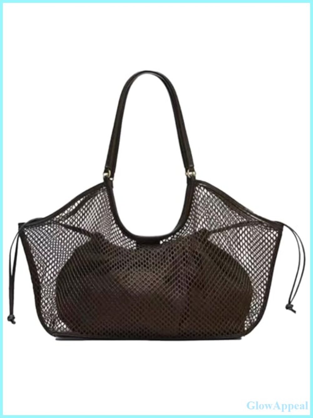 Large Mesh Hobo Bag for Women Summer Beach Tote with Inner Pouch
